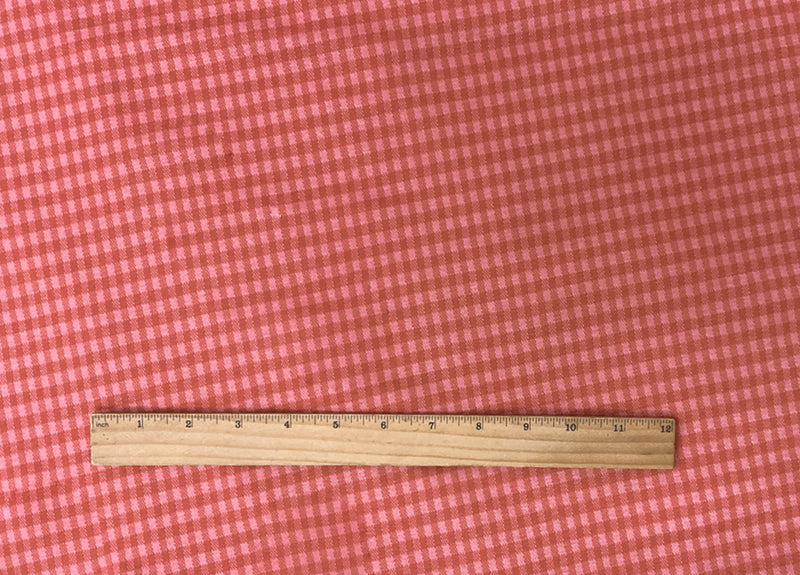Red-Pink Poly Stretch Check Gingham Jacquard Double Knit Fabric