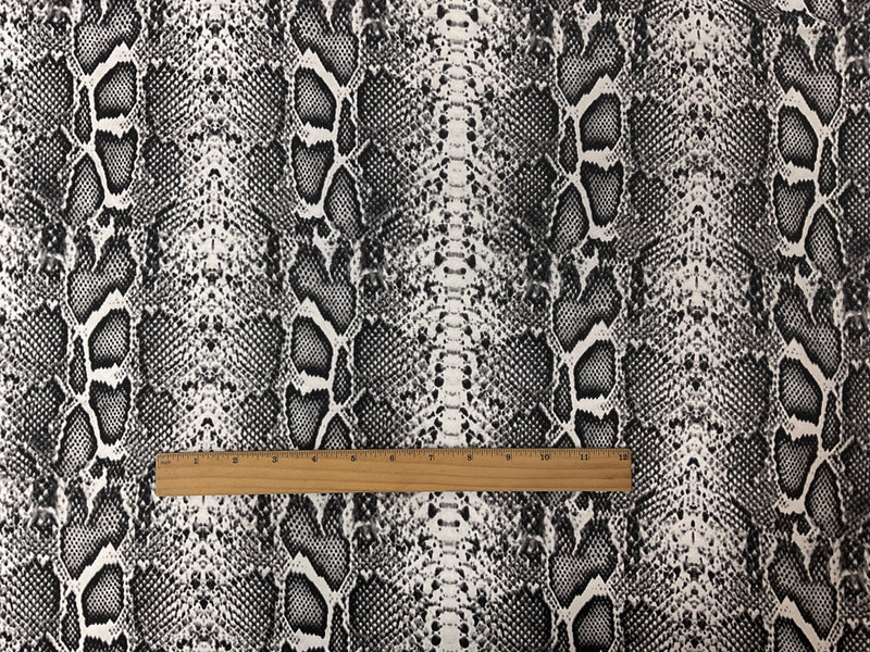 Black-White Poly Snake Print Double Brushed Jersey Knit Fabric