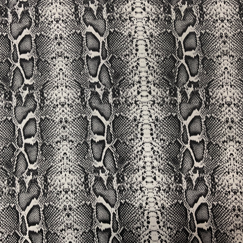 Black-White Poly Snake Print Double Brushed Jersey Knit Fabric