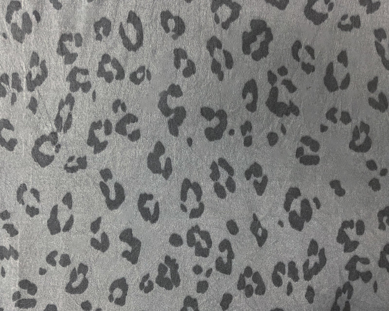 Gray Poly Rayon Spandex Leopard Brushed Face Jersey Knit Fabric