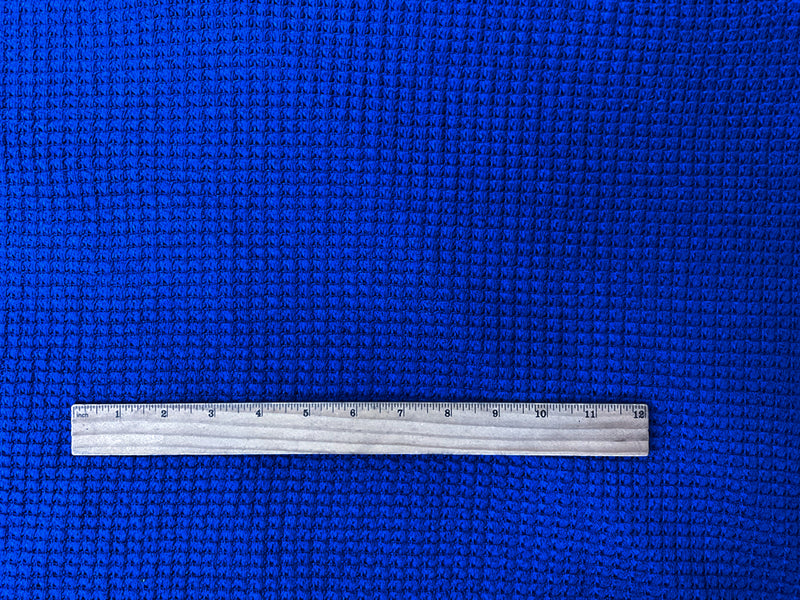 Blue Rayon Spandex Stretch Patterned Waffle Knit Fabric