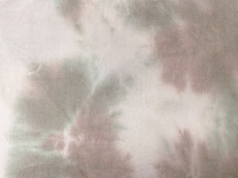 Green-Brown Rayon Stretch Tie Dye Brushed Face Jersey Knit Fabric