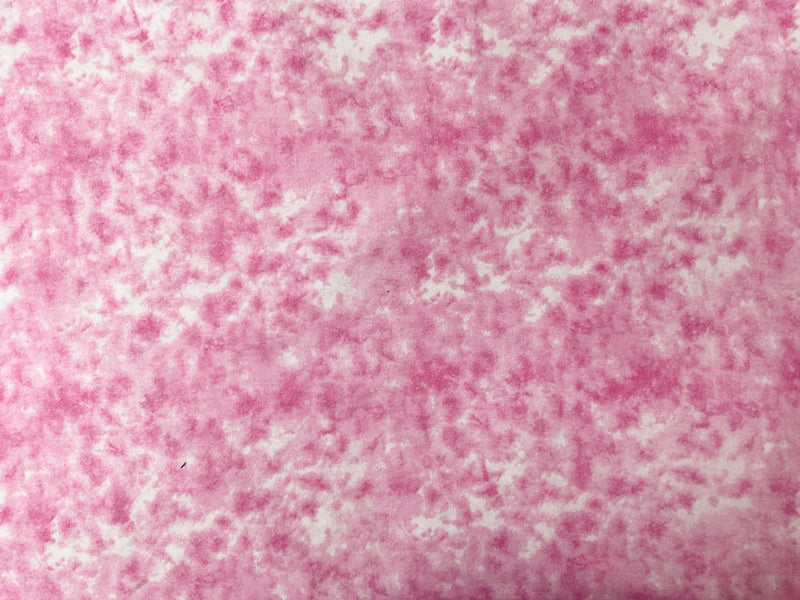 Pink-White Poly Stretch Tie Dye Printed French Terry Knit Fabric