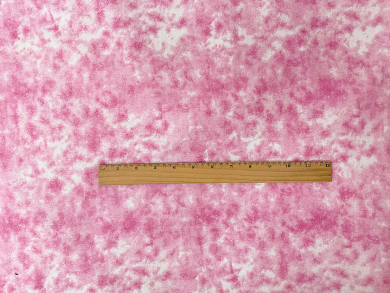 Pink-White Poly Stretch Tie Dye Printed French Terry Knit Fabric