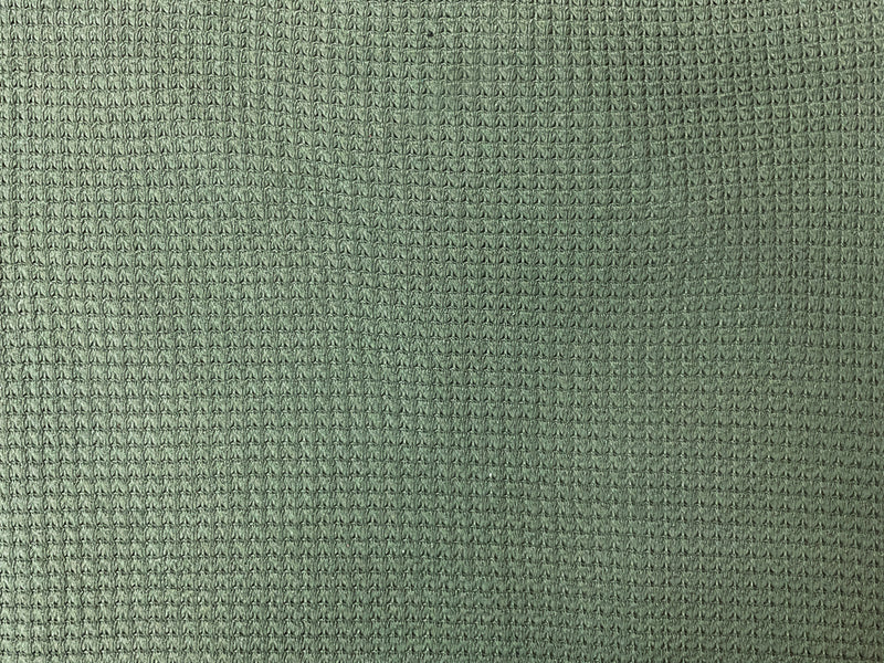 Green Rayon Spandex Stretch Patterned Waffle Knit Fabric