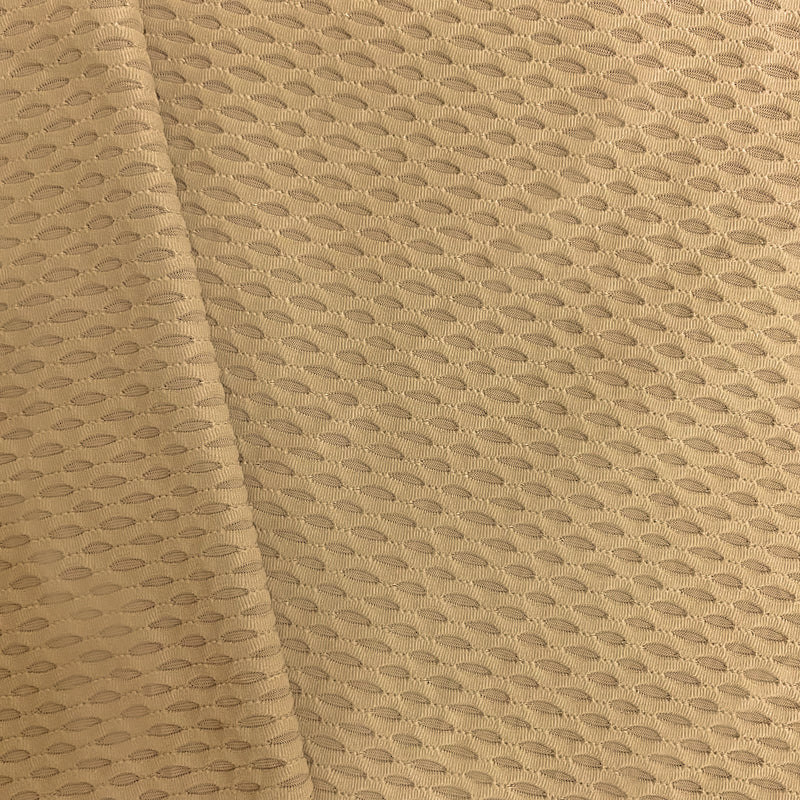 Cream Brown Famous Maker Nylon Stretch Mesh Knit Yoga Fabric