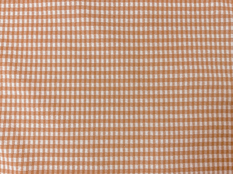 Brown-Beige Poly Stretch Gingham Double Jacquard Knit Fabric