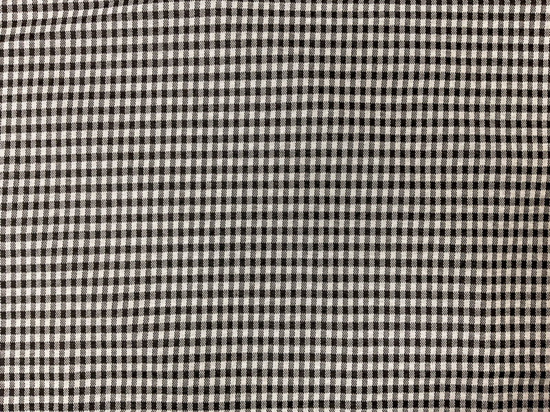 Black-White Stretch Check Gingham Double Jacquard Knit Fabric
