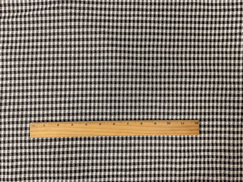 Black-White Stretch Check Gingham Double Jacquard Knit Fabric