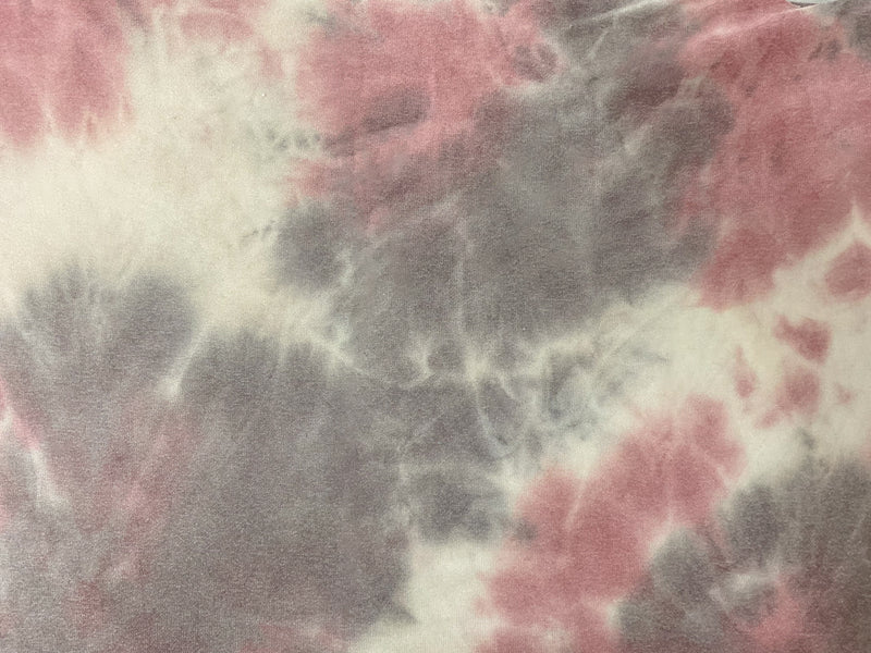 Pink-Purple Rayon Stretch Tie Dye Brushed Face Jersey Knit Fabric