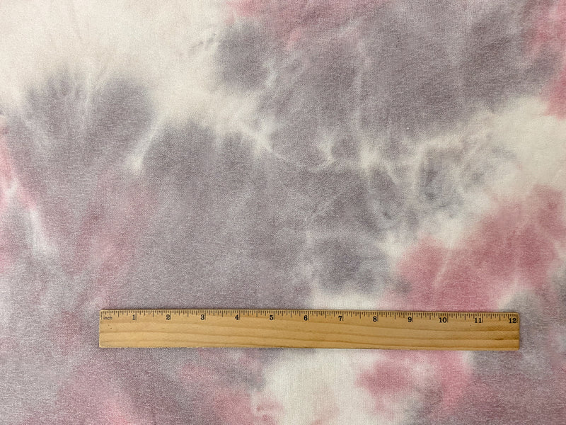 Pink-Purple Rayon Stretch Tie Dye Brushed Face Jersey Knit Fabric