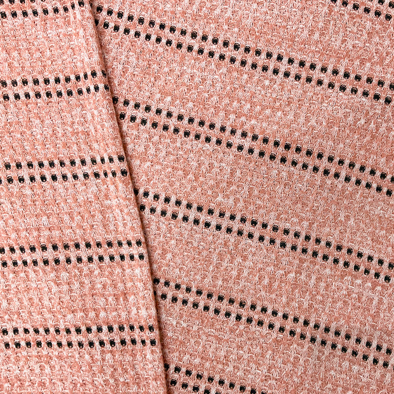 Teracotta Orange Poly Rayon Stretch Stripe Waffle Knit Fabric