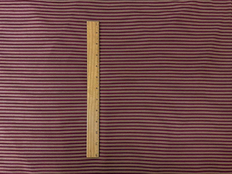 Burgundy-Brown Rayon Spandex Stretch Stripe Jersey Knit Fabric