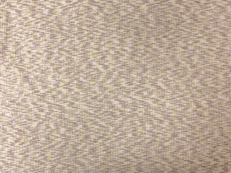Green-Brown-White Poly Rayon Texture Stretch Rib Knit Fabric