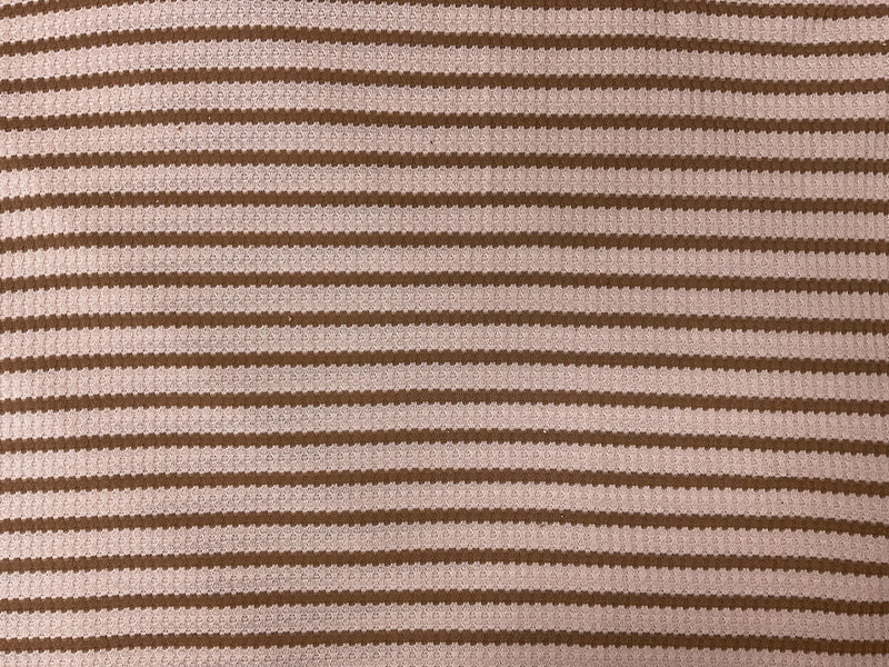Peach-Brown Poly Rayon Spandex Stretch Fancy Rib Knit Fabric