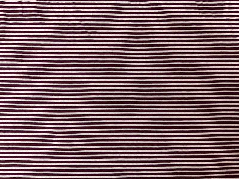 Red-White Rayon Spandex Stripe Jersey Knit Fabric