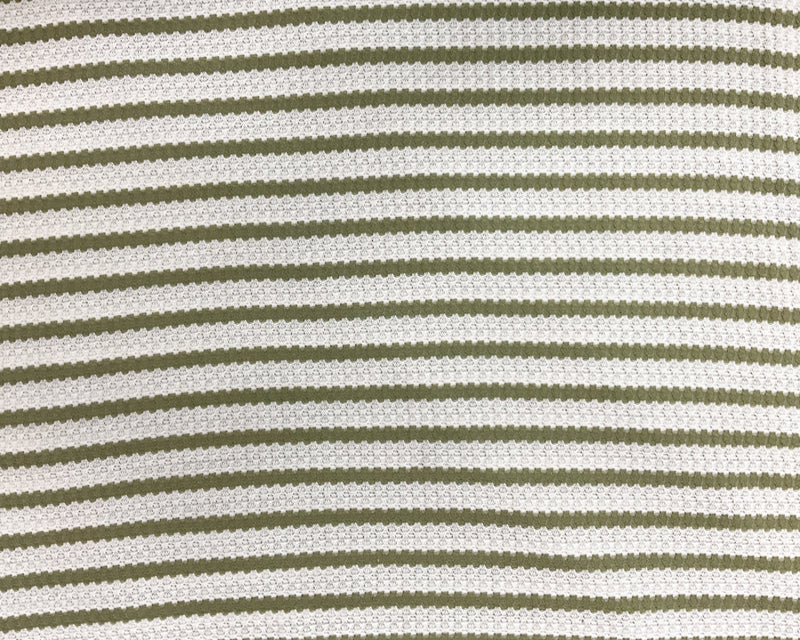 Green-White Poly Rayon Spandex Stretch Fancy Rib Knit Fabric