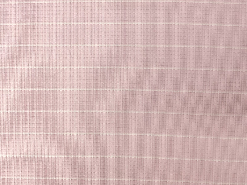 Pink-White Poly Rayon Stretch Stripe Pointelle Rib Knit Fabric