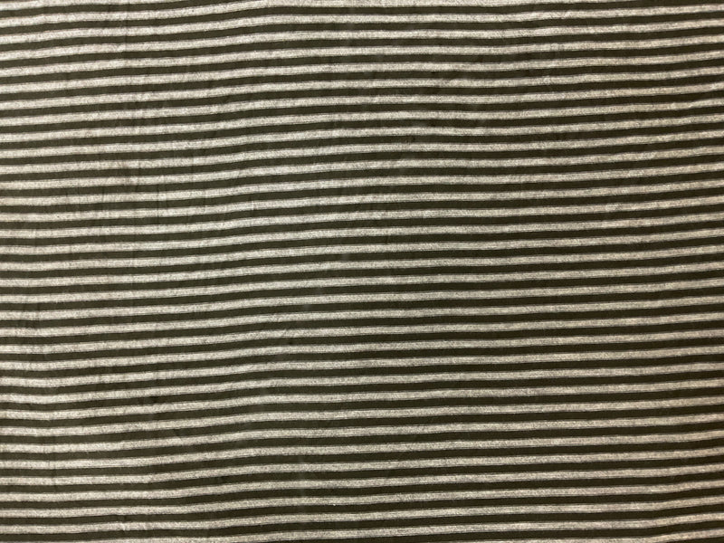 Green-Gray Rayon Spandex Stripe Jersey Knit Fabric