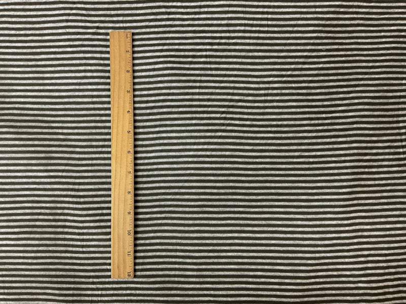 Green-Gray Rayon Spandex Stripe Jersey Knit Fabric