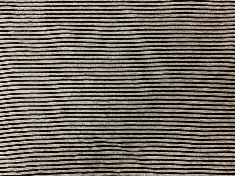 Gray-Black Rayon Spandex Stripe Jersey Knit Fabric