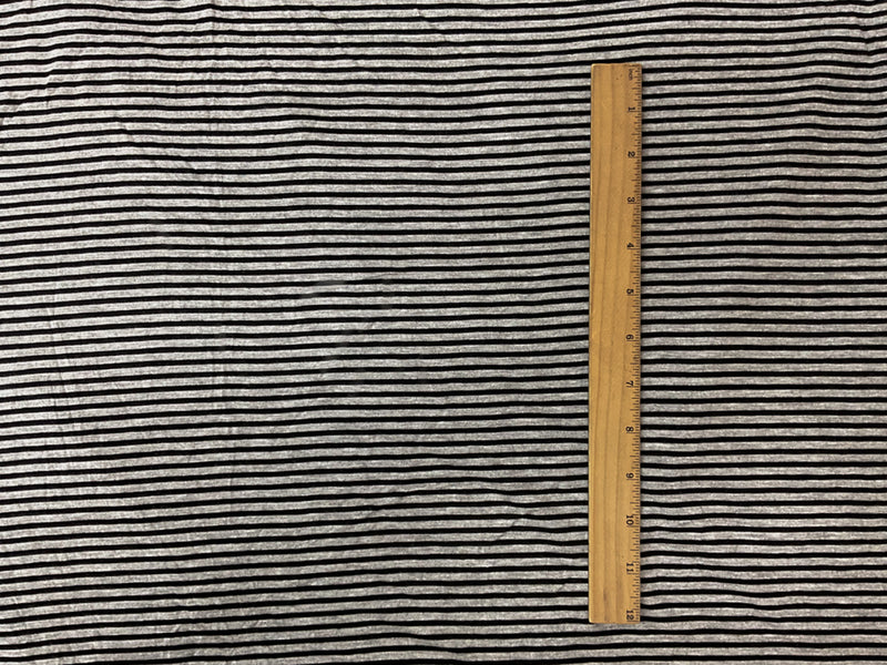 Gray-Black Rayon Spandex Stripe Jersey Knit Fabric