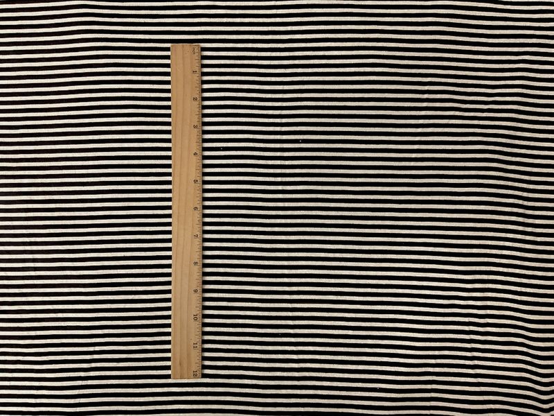 Black-Light Ivory Rayon Spandex Stripe Jersey Knit Fabric