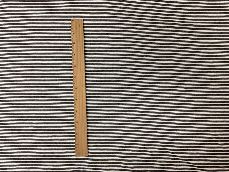 Gray-White Rayon Spandex Stripe Jersey Knit Fabric