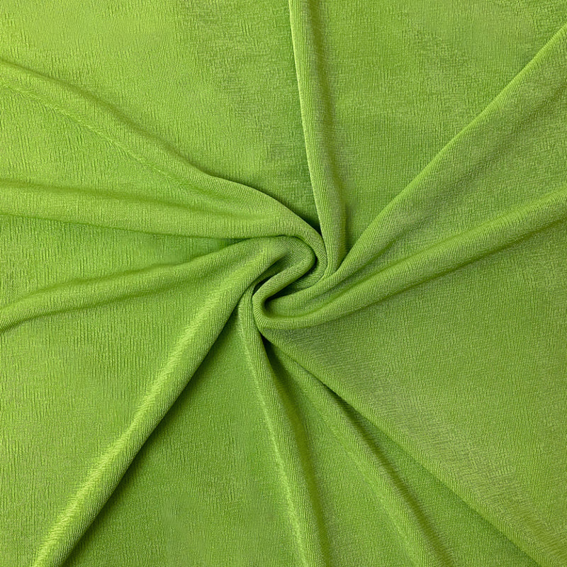 Green Poly Spandex Stretch Solid Textured Slinky Knit Fabric