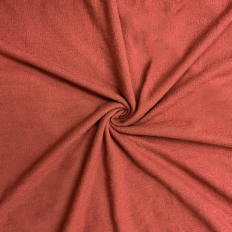 Red Poly Rayon Texture Dobby-Like Knit Fabric
