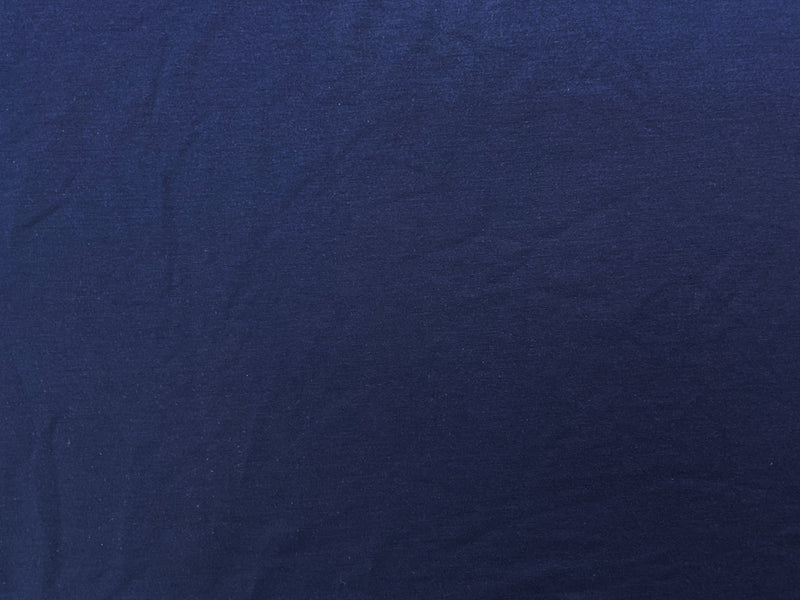 Navy Blue Poly Cotton Spandex Solid Baby French Terry Knit Fabric