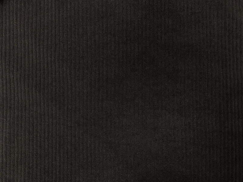 Black Poly Spandex Stretch Rib-Like Terry Face Knit Fabric