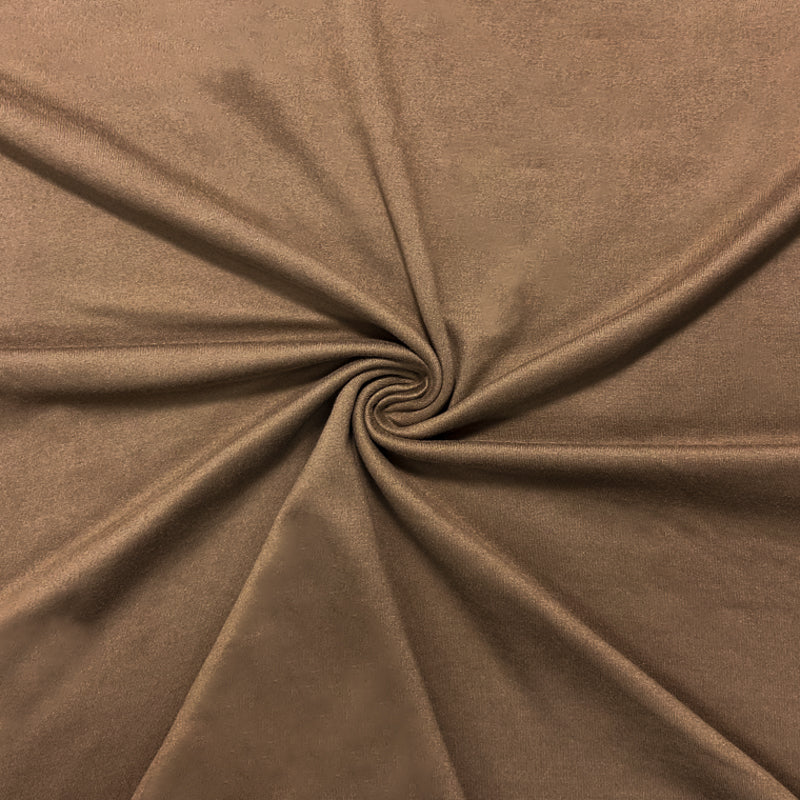 Brown Poly Spandex Solid Double Brush Jersey Knit Fabric