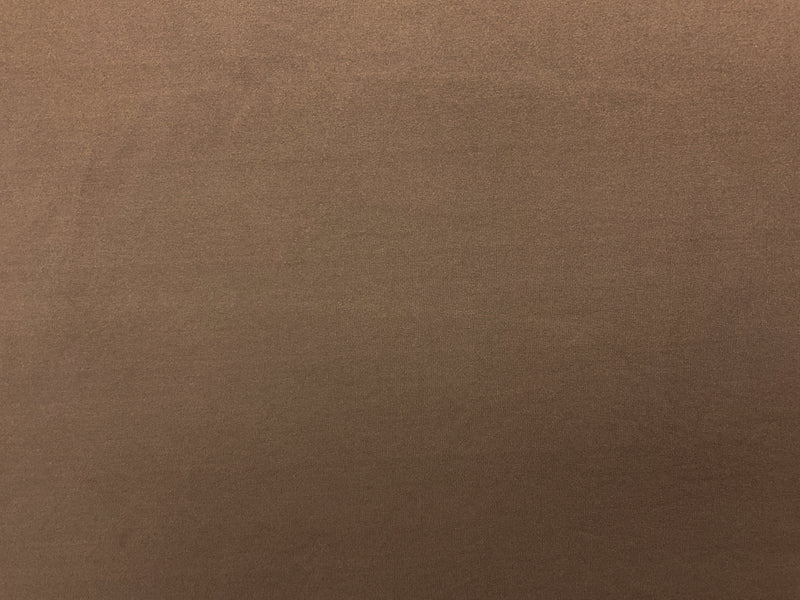 Brown Poly Spandex Solid Double Brush Jersey Knit Fabric
