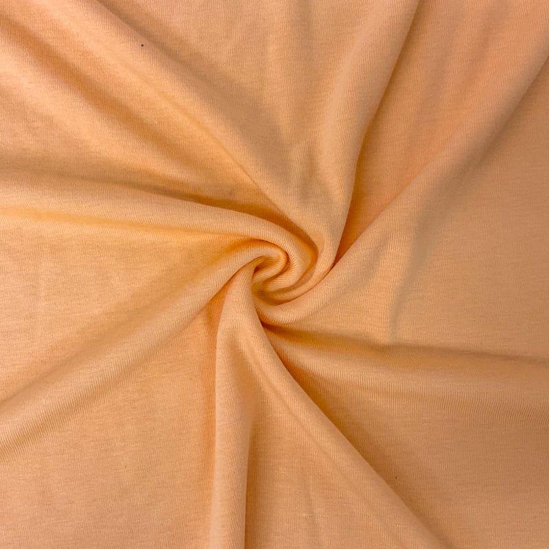 Orange Poly Rayon Spandex Stretch Solid Baby Rib Knit Fabric