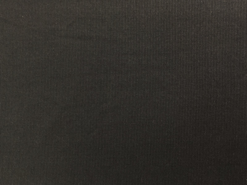 Black Poly Cotton Spandex Stretch Solid Rib Knit Fabric