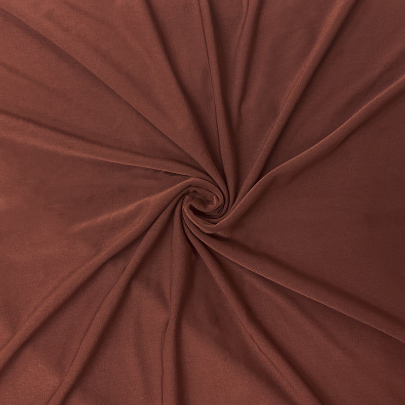 Brown Poly Stretch Solid Brushed Face DTY Jersey Knit Fabric