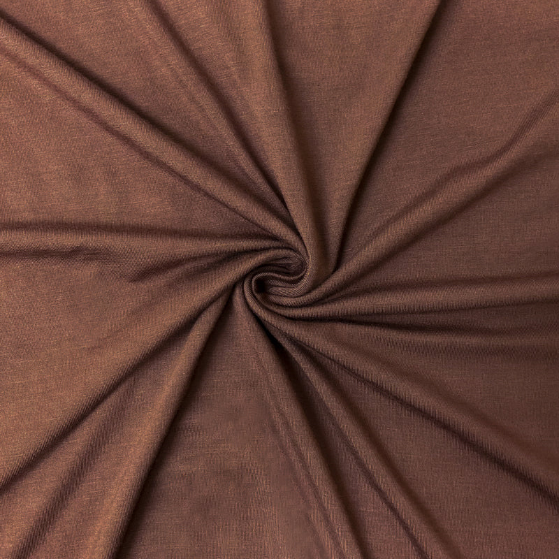 Brown Rayon Spandex Stretch Solid Jersey Knit Fabric
