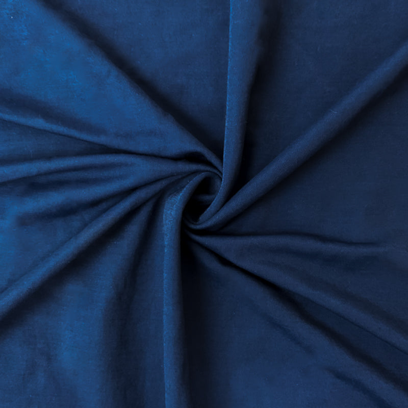 Blue Rayon Nylon Solid Pique Knit Fabric