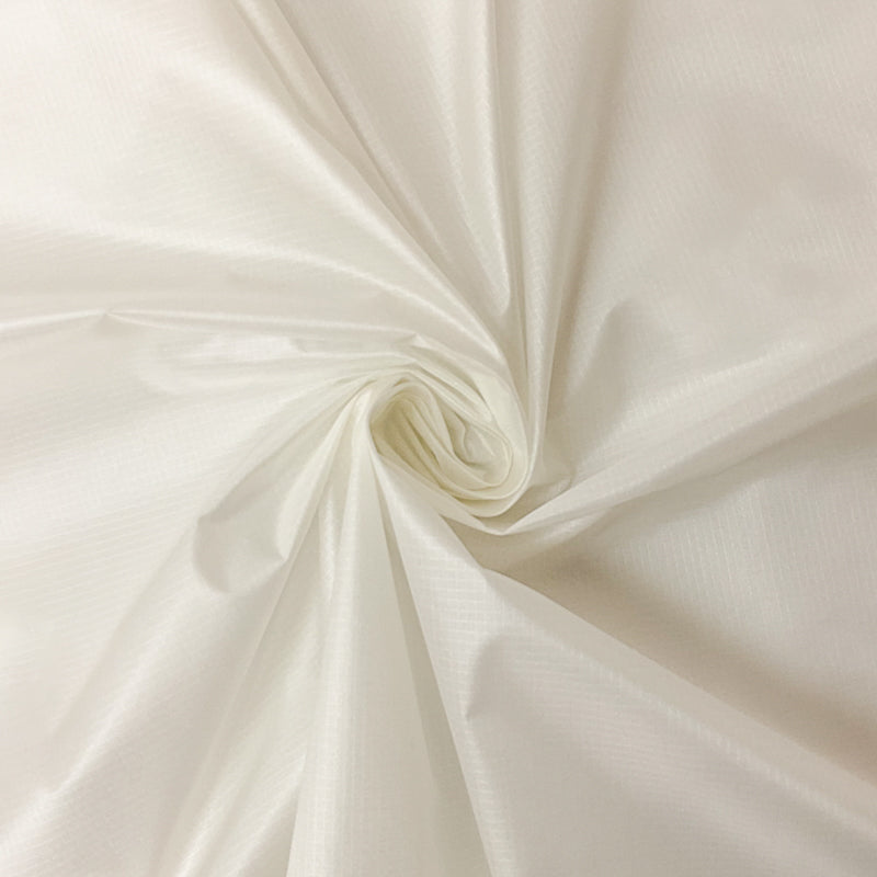 White Nylon DWR Ripstop Woven Fabric