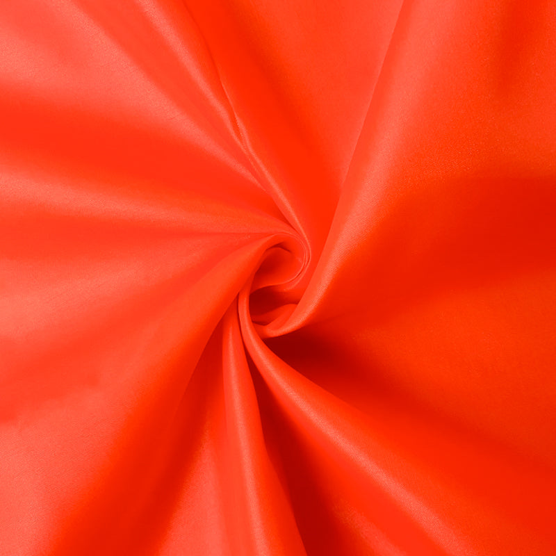 Neon Orange Poly China Silk Solid Lining Woven Fabric