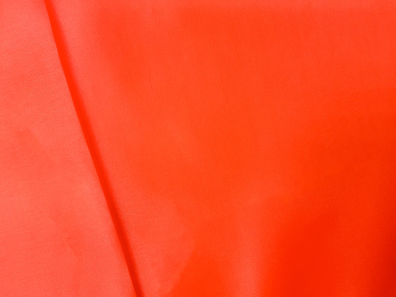 Neon Orange Poly China Silk Solid Lining Woven Fabric