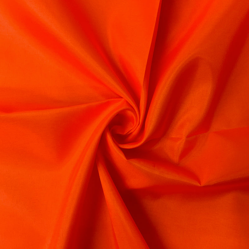 Bright Neon Orange Poly China Silk Solid Lining Woven Fabric