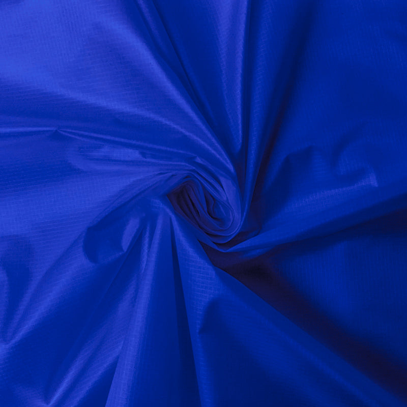 Blue Nylon DWR Ripstop Woven Fabric
