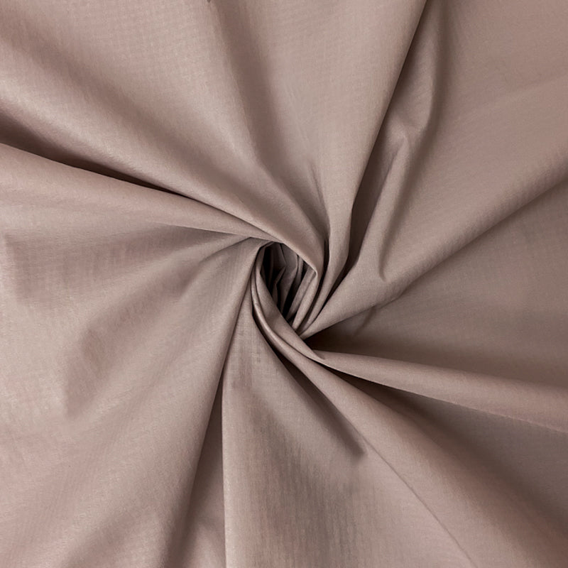 Gray Nylon DWR Micro Gingam-Plaid Ripstop Woven Fabric