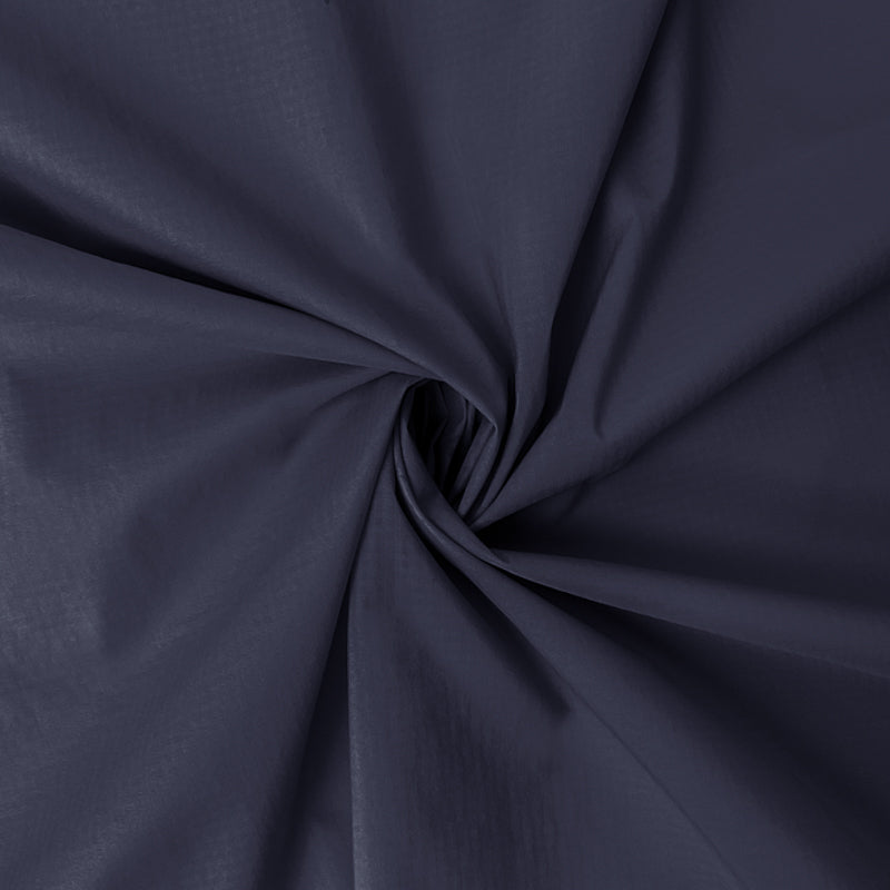 Deep Blue Nylon DWR Micro Gingam-Plaid Ripstop Woven Fabric