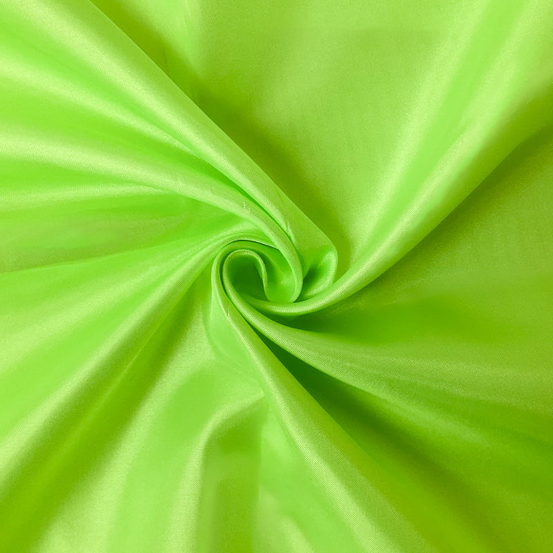 Neon Yellow Poly China Silk Solid Lining Woven Fabric