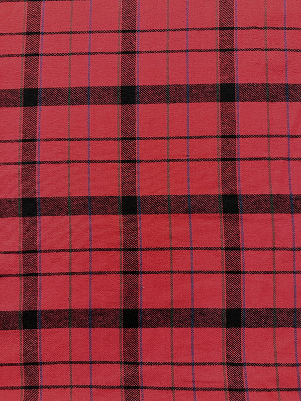 Red Multi Yarn Dyed Plaid Flannel Fabric