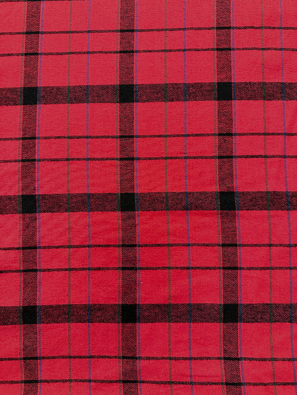Red Multi Yarn Dyed Plaid Flannel Fabric