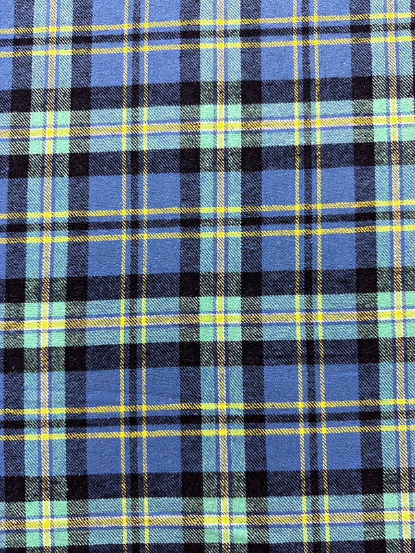 3 YD PC-Aqua Multi Yarn Dyed Plaid Flannel Fabric